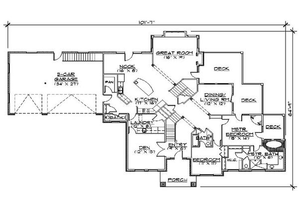Home Plan - Traditional Floor Plan - Main Floor Plan #5-433