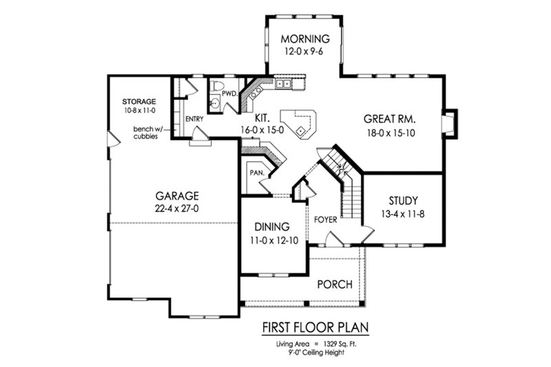Dream House Plan - Floor Plan - Main Floor for Traditional House Plan #1010-233 - 4 bed, 2.5 bath