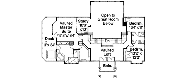 Dream House Plan - Craftsman Floor Plan - Upper Floor Plan #124-516