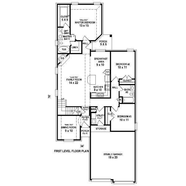 Traditional Floor Plan - Main Floor Plan #81-13906