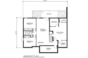 Floor Plan - Lower Floor for Ranch House Plan #123-112 - 4 bed, 3 bath