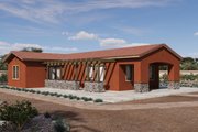 Adobe / Southwestern Style House Plan - 2 Beds 2 Baths 909 Sq/Ft Plan #1106-97 Exterior 