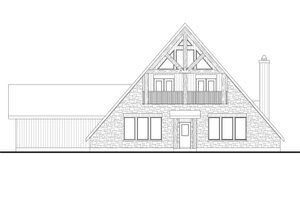 Cabin Exterior - Front Elevation Plan #80-204