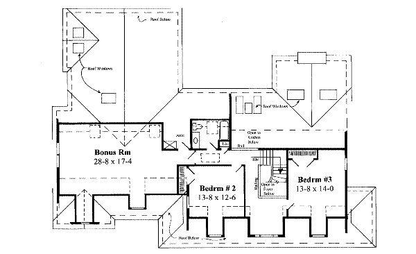 Country Floor Plan - Upper Floor Plan #75-177