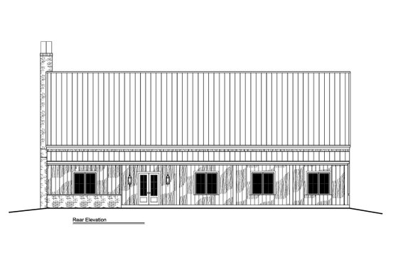 Exterior - Rear Elevation 1 for Barndominium House Plan #1081-30 - 2 bed, 2.5 bath