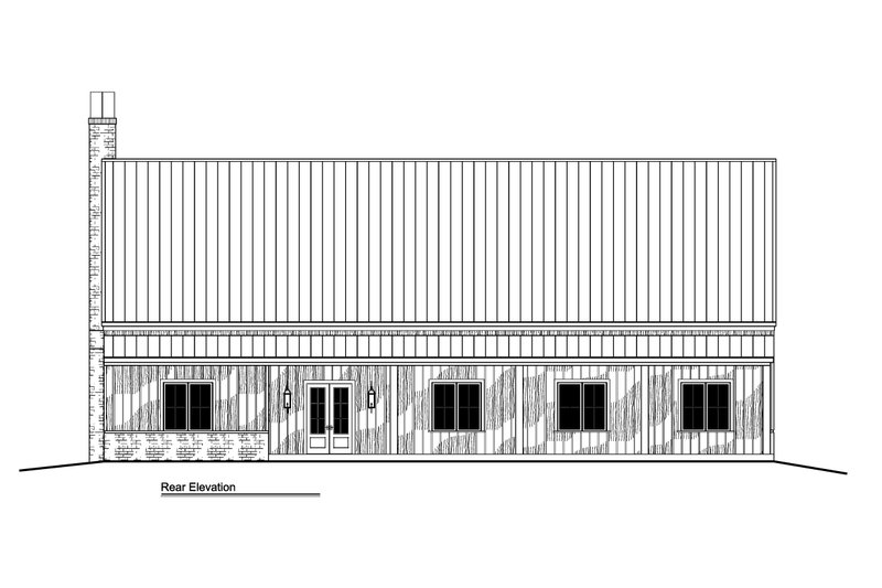 Dream House Plan - Exterior - Rear Elevation 1 for Barndominium House Plan #1081-30 - 2 bed, 2.5 bath