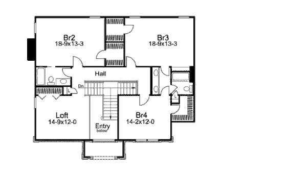 Dream House Plan - Colonial Floor Plan - Upper Floor Plan #57-290