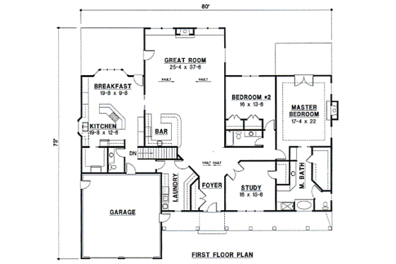 Floor Plan - Main Floor for Country House Plan #67-685 - 3 bed, 2 bath
