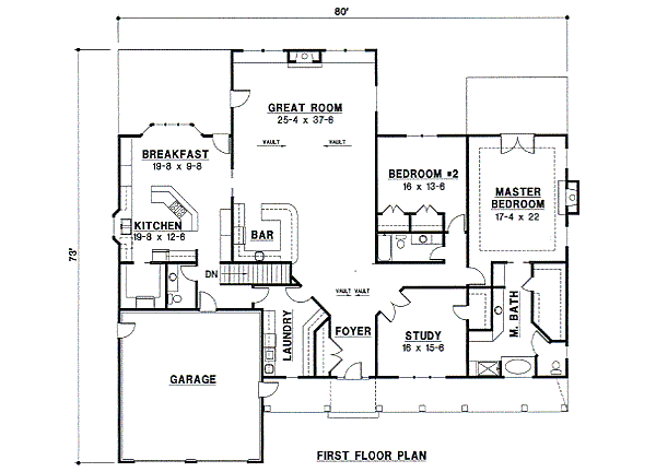Country Floor Plan - Main Floor Plan #67-685