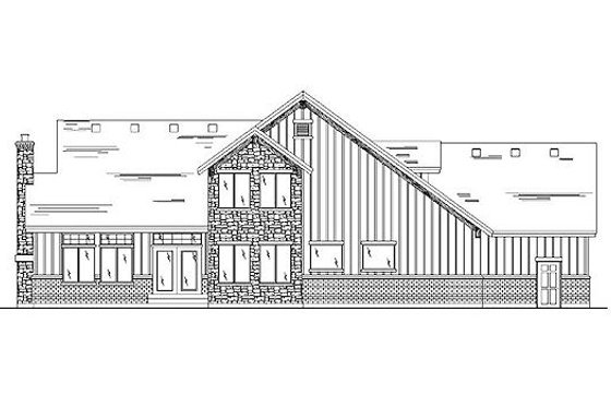 Exterior - Rear Elevation for Country House Plan #5-385 - 5 bed, 3.5 bath