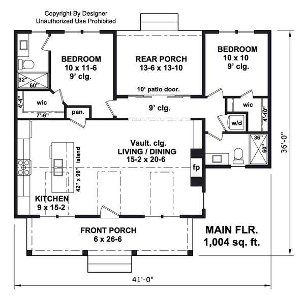 House Blueprint - Craftsman Floor Plan - Main Floor Plan #51-1448