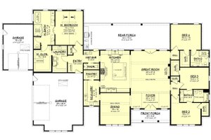 Floor Plan - Main Floor for Farmhouse House Plan #430-415 - 4 bed, 3.5 bath