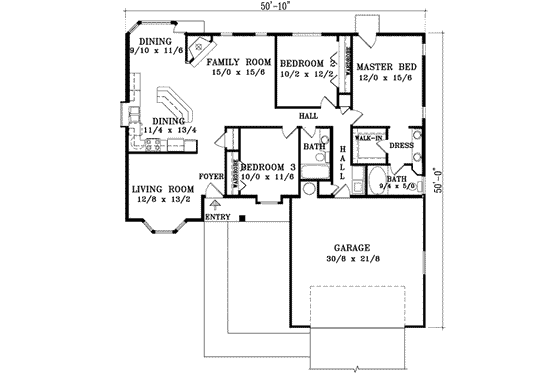 Floor Plan - Upper Floor for Adobe / Southwestern House Plan #1-421 - 3 bed, 2 bath