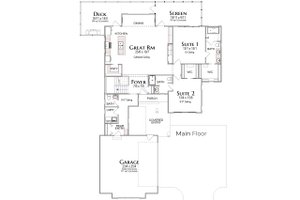 Floor Plan - Main Floor for Modern House Plan #49-291 - 4 bed, 3.5 bath