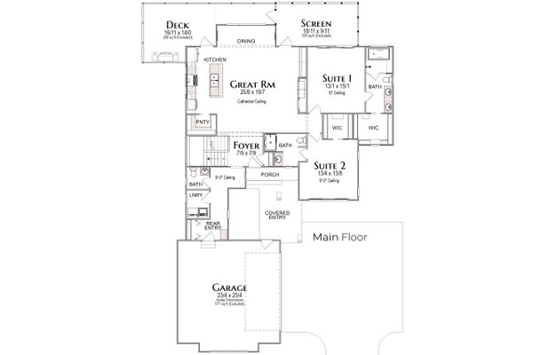 Modern Floor Plan - Main Floor Plan #49-291