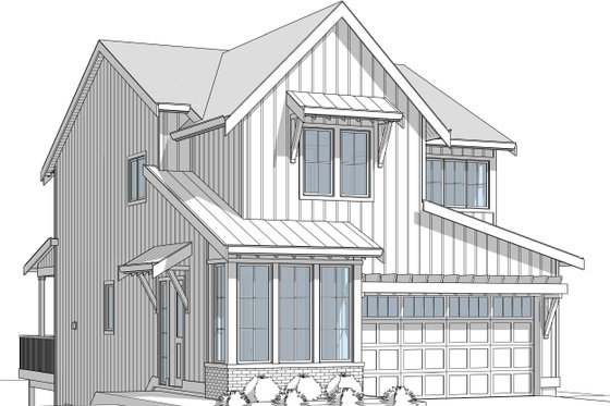 Exterior - Front Elevation 5 for Farmhouse House Plan #1114-110 - 4 bed, 2.5 bath