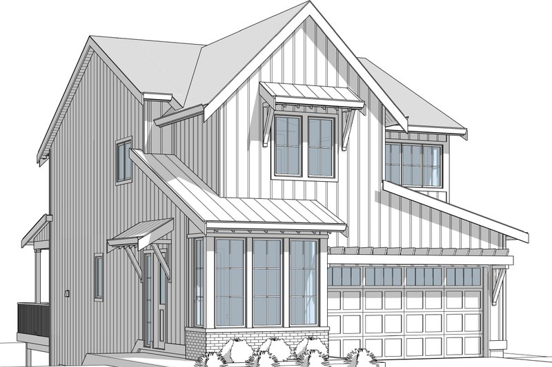 House Blueprint - Exterior - Front Elevation 5 for Farmhouse House Plan #1114-110 - 4 bed, 2.5 bath