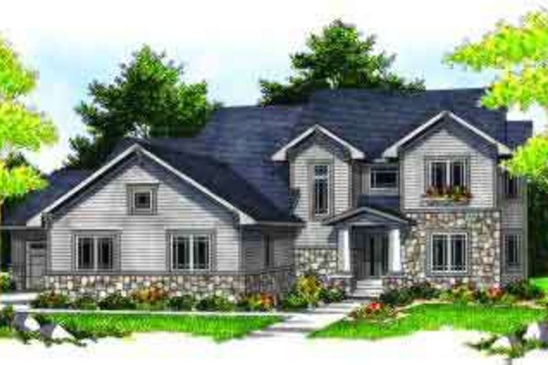Architectural House Design - Craftsman Exterior - Front Elevation Plan #70-630