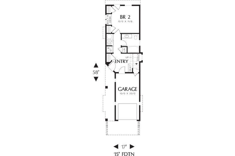 Home Plan - Floor Plan - Main Floor for Craftsman House Plan #48-569 - 2 bed, 2 bath