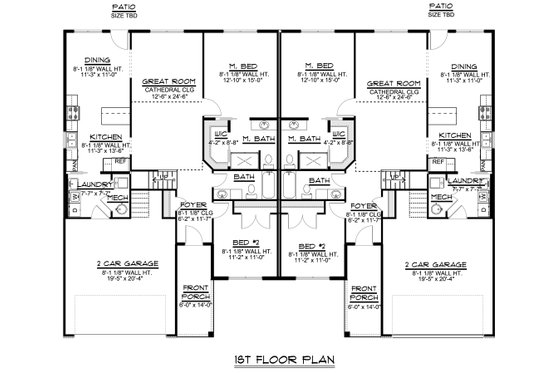 Floor Plan - Main Floor for Craftsman House Plan #1064-38 - 3 bed, 2 bath