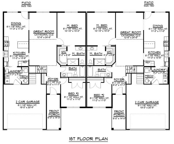 Craftsman Floor Plan - Main Floor Plan #1064-38