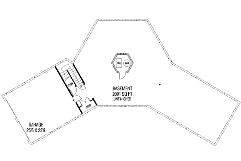 Home Plan - Floor Plan - Lower Floor for Modern House Plan #60-621 - 3 bed, 2 bath
