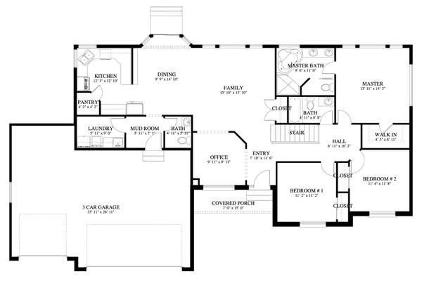 Dream House Plan - Ranch Floor Plan - Main Floor Plan #1060-439