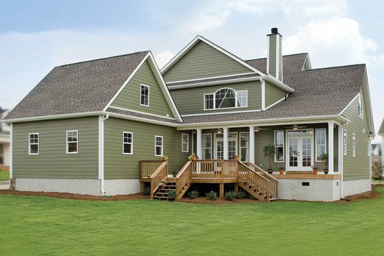 Exterior - Rear Elevation for Country House Plan #929-19 - 4 bed, 2.5 bath