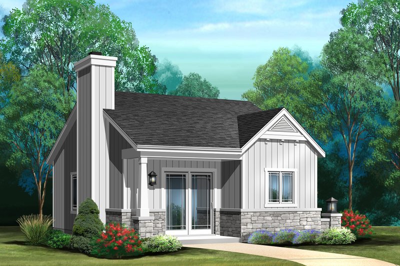 Cottage Style House Plan - 1 Beds 1 Baths 610 Sq/Ft Plan #22-608
