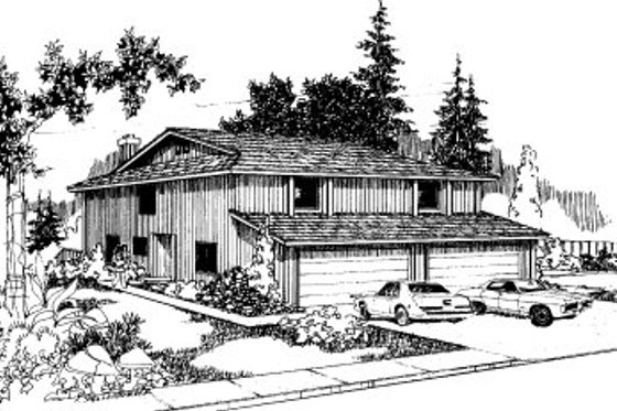 Exterior - Front Elevation for Modern House Plan #303-230 - 3 bed, 1.5 bath