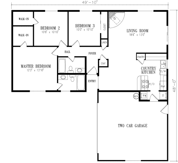 Adobe / Southwestern Floor Plan - Main Floor Plan #1-232