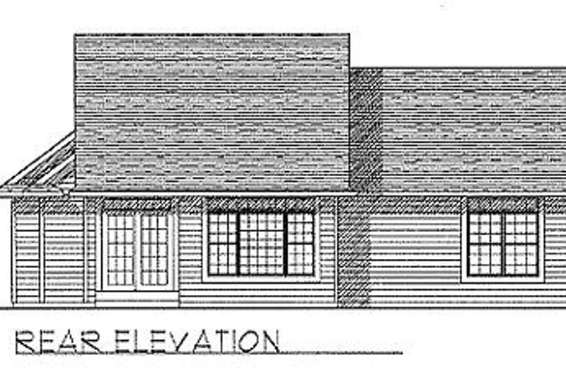 Home Plan - Exterior - Rear Elevation for Traditional House Plan #70-130 - 3 bed, 2 bath