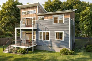 Exterior - Front Elevation 4 for Modern House Plan #79-325 - 3 bed, 2.5 bath