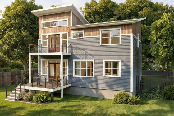 Exterior - Front Elevation 4 for Modern House Plan #79-325 - 3 bed, 2.5 bath