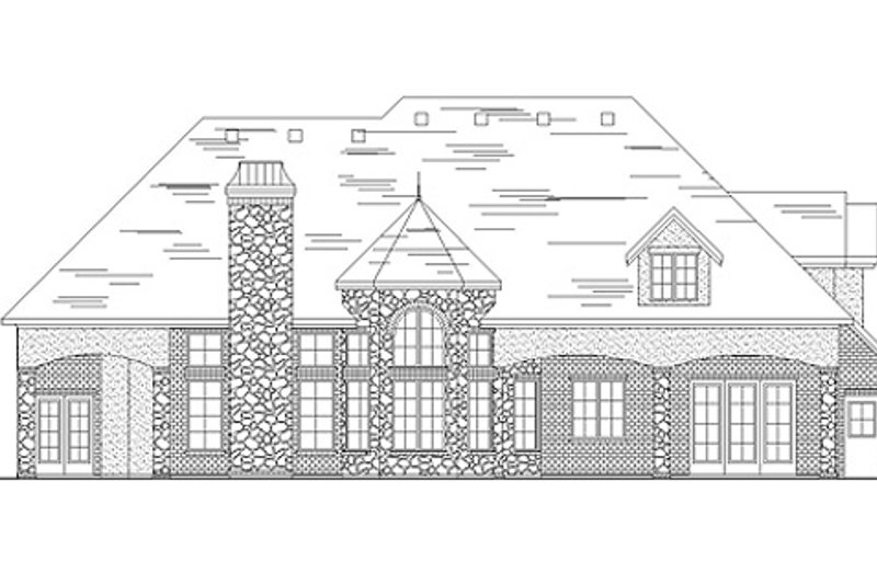 House Plan Design - Exterior - Rear Elevation for European House Plan #5-213 - 4 bed, 3.5 bath
