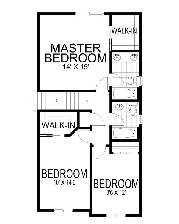 Craftsman Floor Plan - Upper Floor Plan #112-192