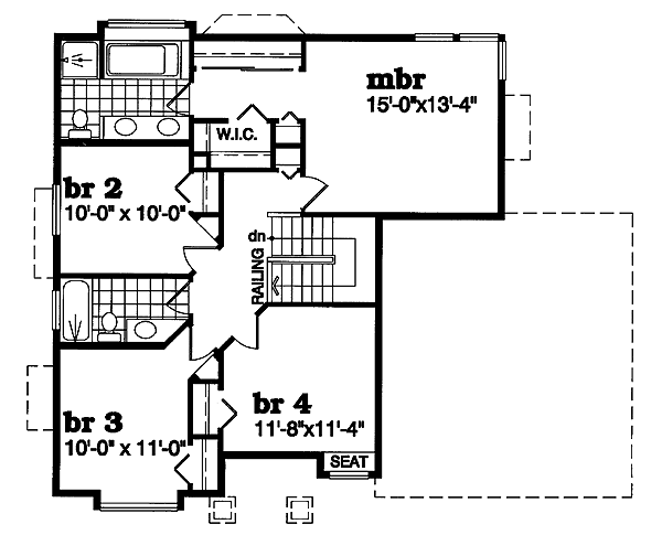 Traditional Floor Plan - Upper Floor Plan #47-351