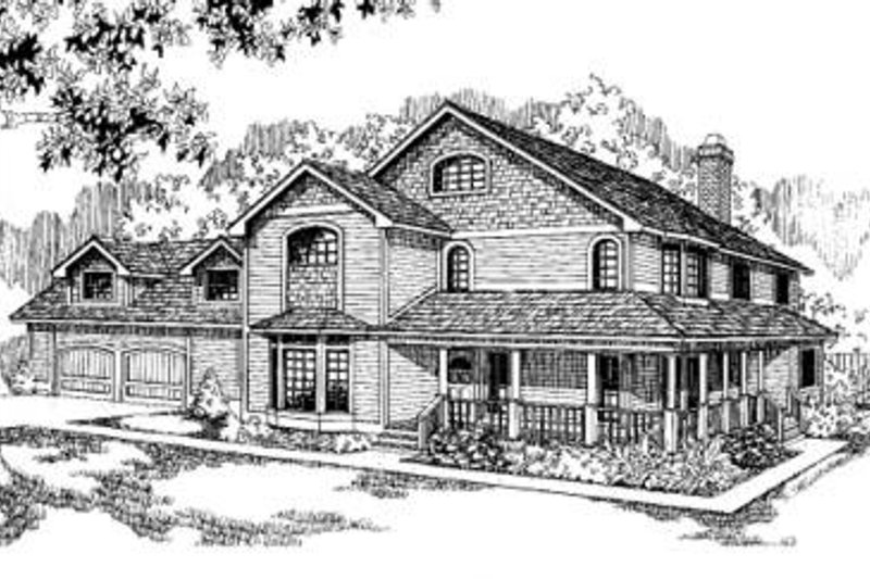 Architectural House Design - Country Exterior - Front Elevation Plan #60-300