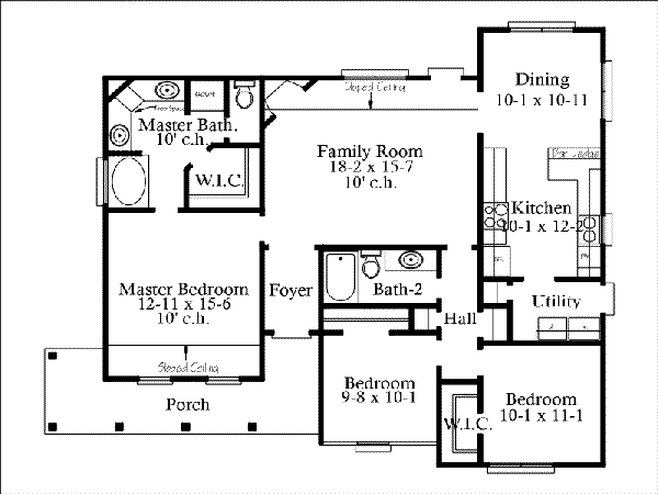 Country Floor Plan - Main Floor Plan #69-141