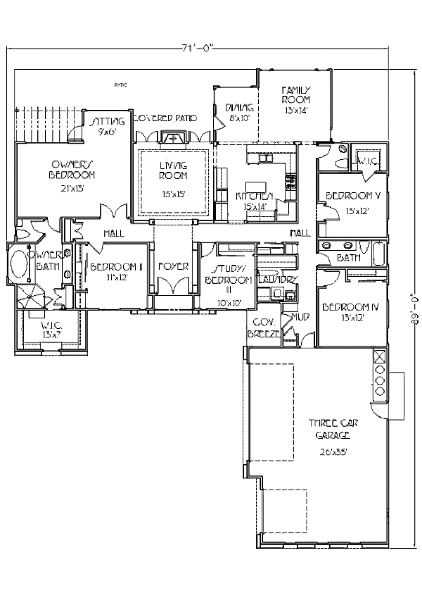 Mediterranean Floor Plan - Main Floor Plan #24-262