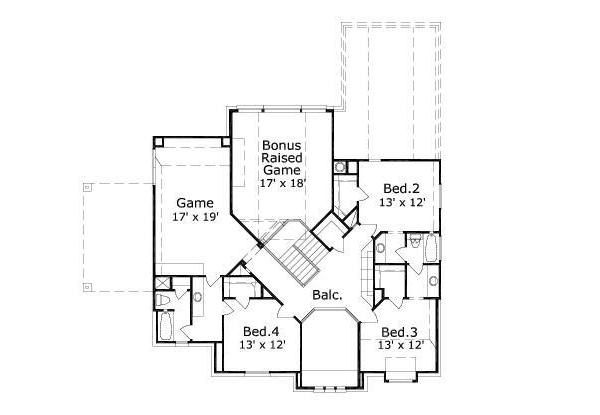 Colonial Floor Plan - Upper Floor Plan #411-298