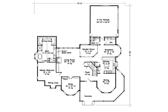 Floor Plan - Main Floor for Victorian House Plan #410-399 - 4 bed, 4 bath