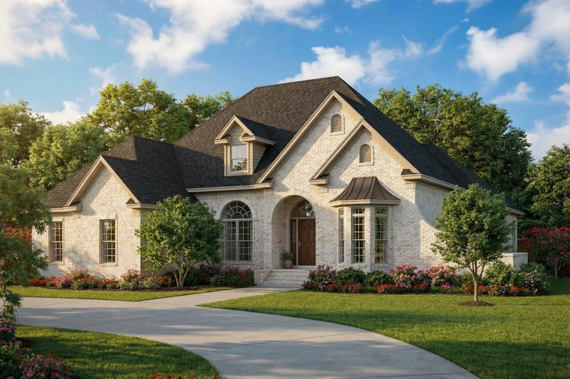 Dream House Plan - Exterior - Front Elevation 3 for European House Plan #17-124 - 3 bed, 2.5 bath