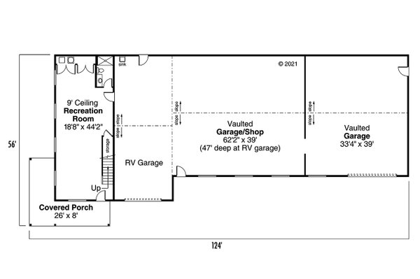 Architectural House Design - Ranch Floor Plan - Main Floor Plan #124-793