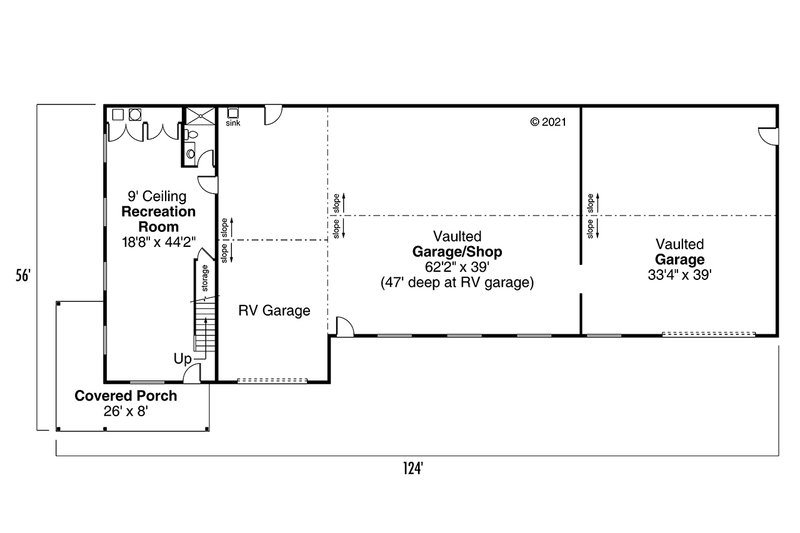 Home Plan - Floor Plan - Main Floor for Ranch House Plan #124-793, 1 bath