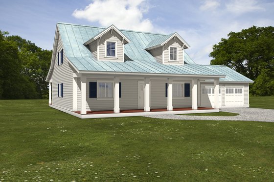Exterior - Front Elevation 6 for Farmhouse House Plan #497-9 - 3 bed, 3.5 bath