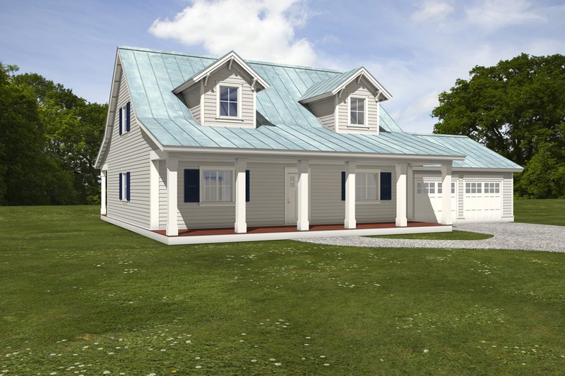 House Blueprint - Farmhouse Exterior - Front Elevation Plan #497-9