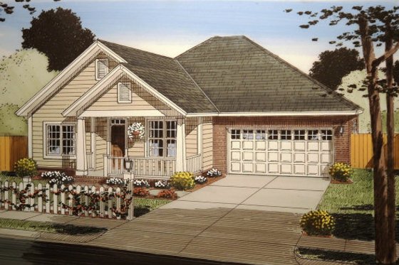 Exterior - Front Elevation 3 for Traditional House Plan #513-7 - 4 bed, 3 bath