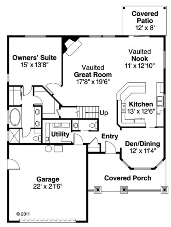 House Plan Design - Craftsman Floor Plan - Main Floor Plan #124-739