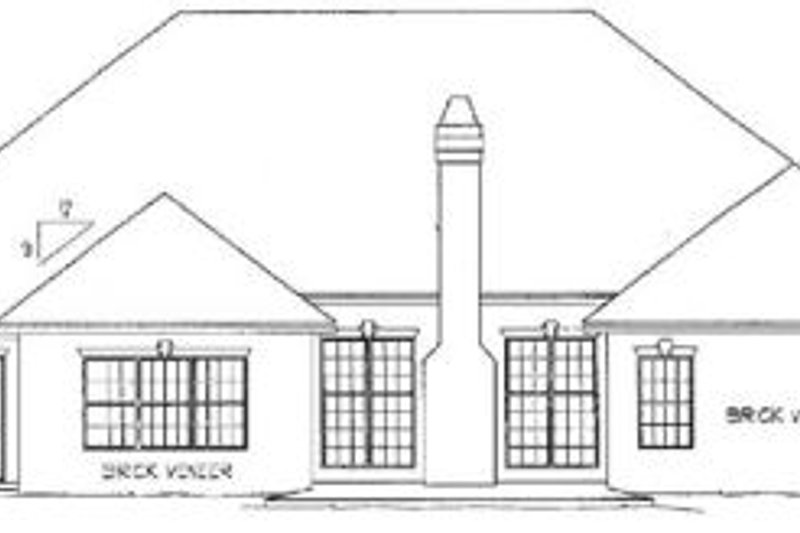 Architectural House Design - Exterior - Rear Elevation for European House Plan #11-114 - 3 bed, 2 bath